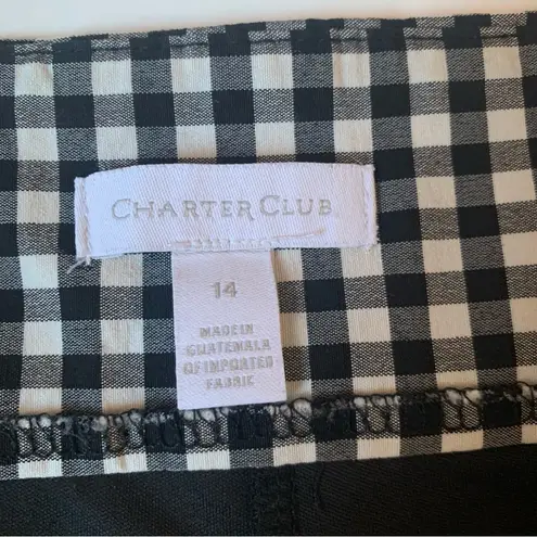 Charter Club Buffalo Plaid Stretchy Floral Embroidered Skirt w/ Built in Shorts