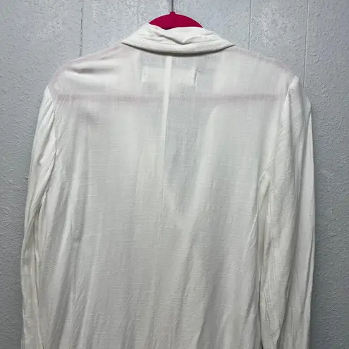 Treasure & Bond Linen Blend Double Breasted White Beach Blazer Womens Medium