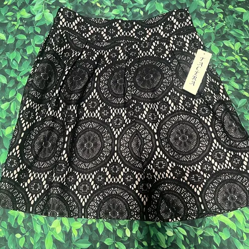 Tacera Black Embellished Skater Mini Skirt