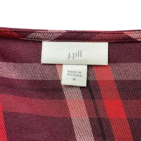 J Jill Burgundy Red Plaid V