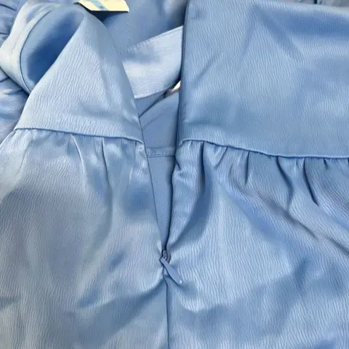 Something New XL Blue Tiered Ruffle Mini Skirt Zip Closure Stretch New Preppy