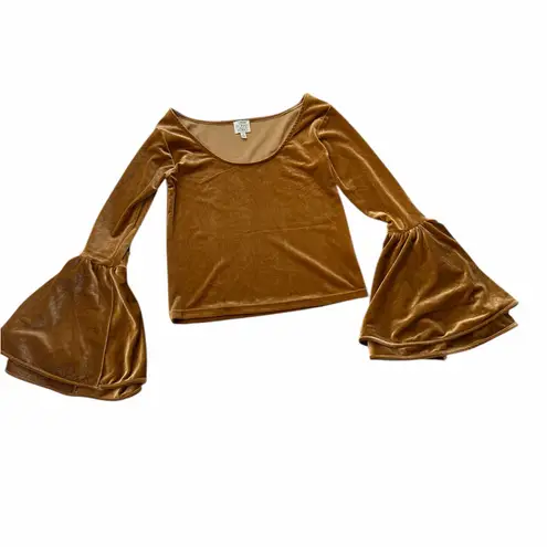 Torn By Ronny Kobo Sabrina Velvet Bell Sleeve Top