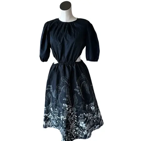 NEW INC INTERNATIONAL CONCEPTS Linna Garden Cutout Printed Dress Black Size L