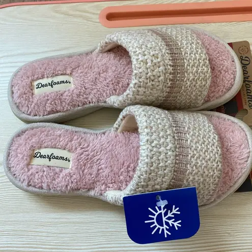 Dearfoams Ombre Stripe Pool Slide Slippers