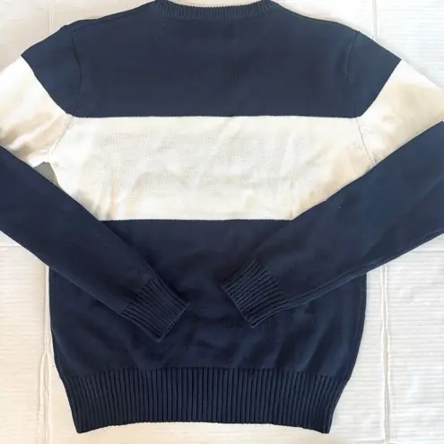 The Thoughtful Design Group navy blue NANTUCKET Intarsia Crewneck Sweater sz XS