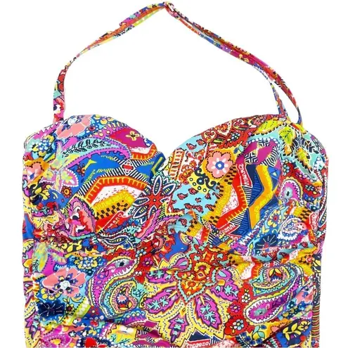 Bleu Rod Beattie Groovy Baby Twist Bandana Print Tankini Two Piece Size Medium