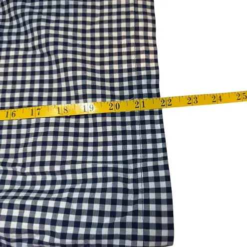 Melissa Paige Blue White Gingham Embroidered Blouse Puff Sleeves Small Petite