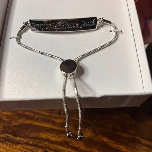 Slider Bracelet – Prayer, Patience, Faith A Zoe's Loft Original Silver