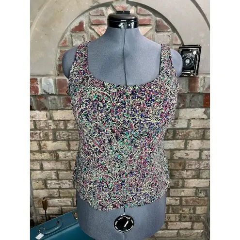 D. Jeans Alex tank top and jacket formal party purple teal sparkle