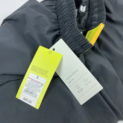 All In Motion Women's Woven Shorts High Rise Black Athletic Running Drawstring S