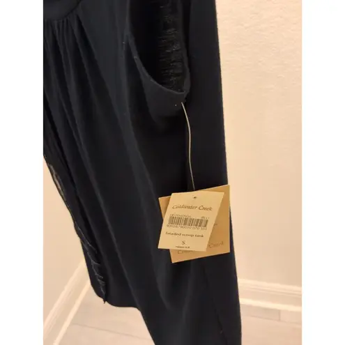 Coldwater Creek Blue Sleeveless Braided Embellished Neck Size S Womens Top NEW