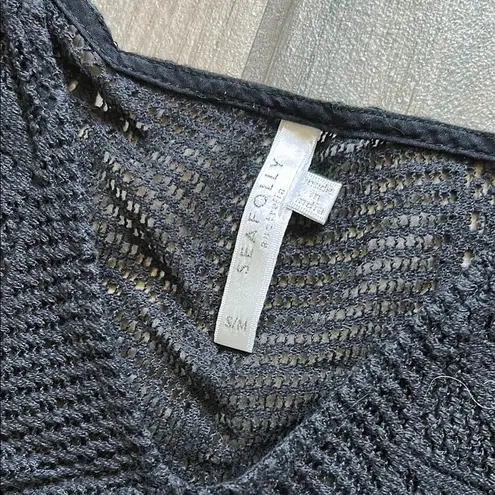 Seafolly Black Sleeveless Boxy Tunic Top