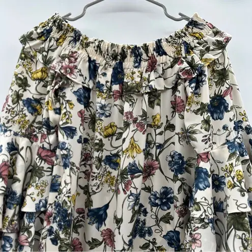 MISA Los Angeles Amal Multicolor Floral Off the Shoulder Ruffle Mini Dress Sz XS