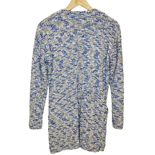 ASTARS Bette Cocoon Cardigan X Small Knit Jersey Knit Lined Open Front Textured Blue Size XS
