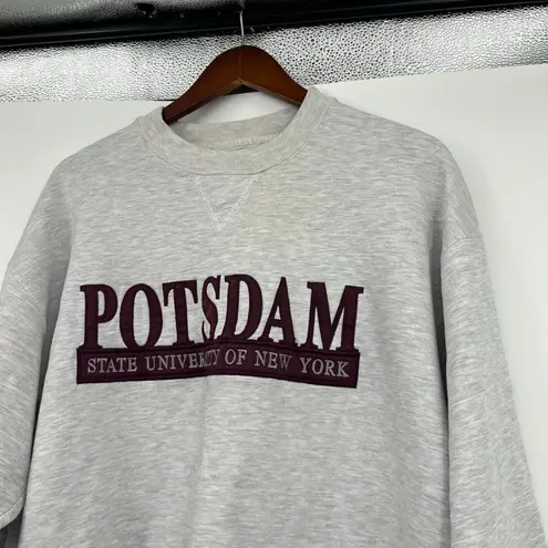 MV Sport Vintage SUNY Potsdam gray pullover cozy sweatshirt unisex size medium