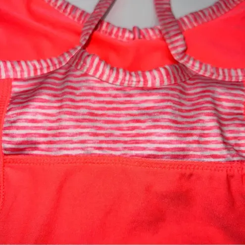 RBX Highlighter Pink/White Athletic Women's Tank Top w/Racer Back Straps Size Sm Pink