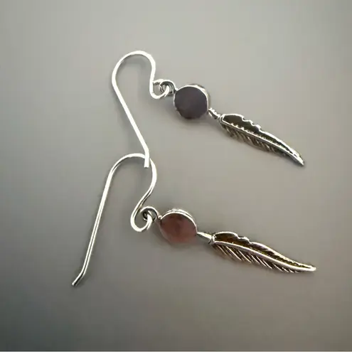 Southwester Onyx Feather 925 Sterling Silver Earrings