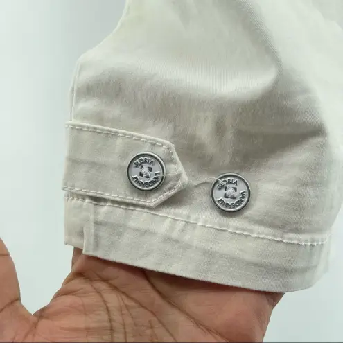 Gloria Vanderbilt Petites Crystal White Ribbed Utility Skimmer Capri Pantsā4P