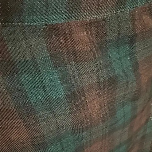 Vintage Florence Walsh Hyde park New York wool kilt skirt with genuine leather Green