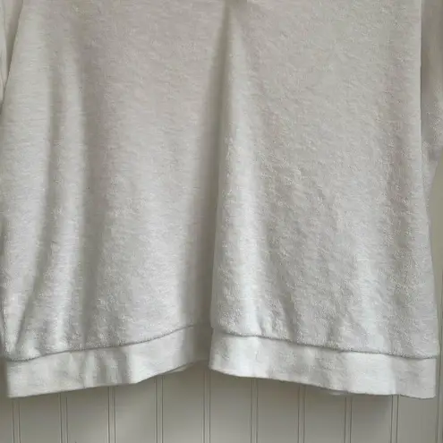 Marine layer Women’s White Terry Polo Top Short Sleeve Johnny Collar Coastal XL