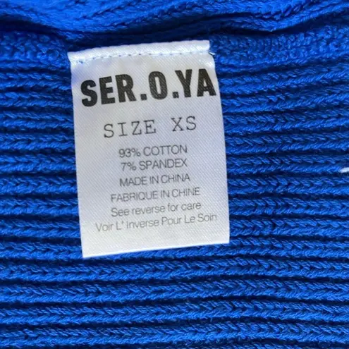 SER.O.YA Evelyn Cropped Knit Jacket in Royal Blue size XS