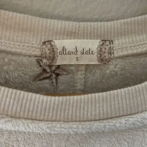 Altar'd State Altar’d State Oversized Slouchy Fleece Star Embroidered Crewneck | Size Small