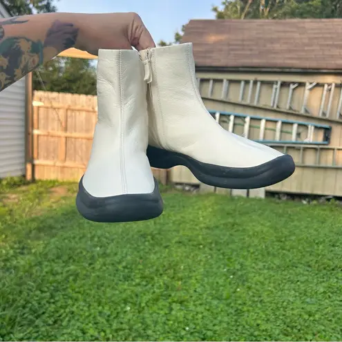 The Row Town Leather Zip Boot Milk White size 36