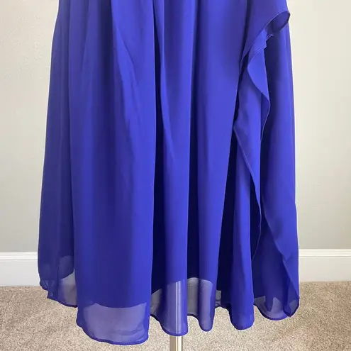 Ralph Lauren  Women's Cocktail Dress Size 6 Purple Chiffon Strapless Mini A-Line