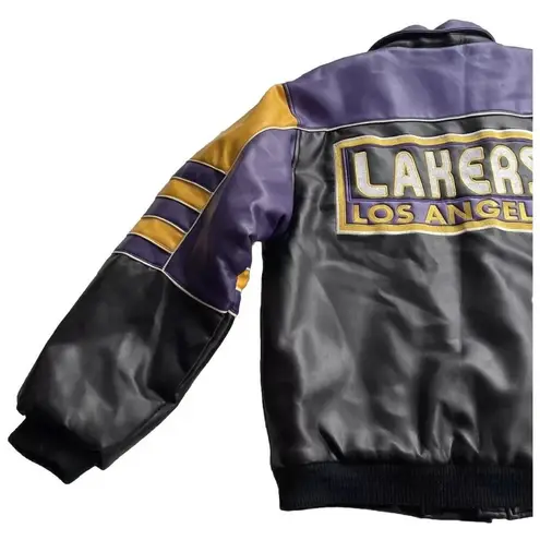 Nba Vintage Los Angeles Lakers Leather Jacket Women’s Sz XL Logo Athletic RARE
