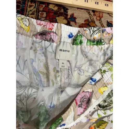 Maeve Womens Boho The Brooklin Printed Wide-Leg Boho Floral Pull-On Pants XL