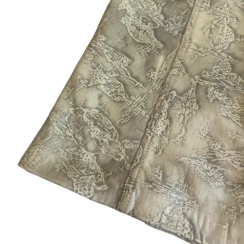 La Nauvelle Renaissance Vintage Leather Skirt Textured Unique Lined Size 6 Women Green