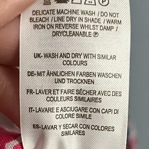 Boden rosie 100% linen tunic top button front multicolor ikat size 10R preppy Red