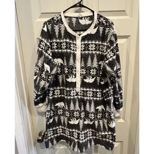 Old Navy  Fleece Pajama Shorts‎ Romper Winter Bear Print Jumpsuit Size XL