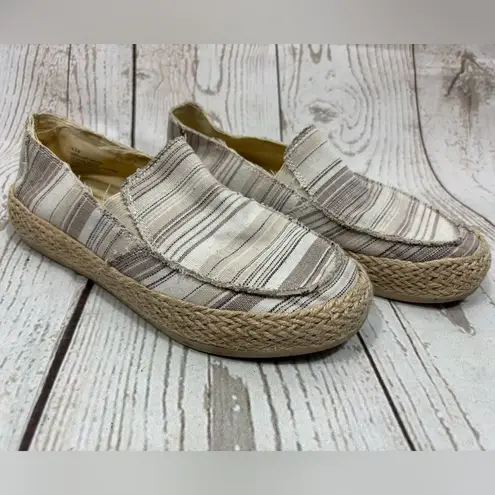 Esprit Espirit Women's Noella Espadrille Slip On Taupe Canvas Flats Size 6.5