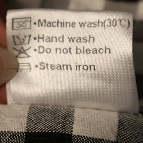 Gingham Smocked Midi Dress Milkmaid Peasant Black Cottage Puff Sleeve Size S