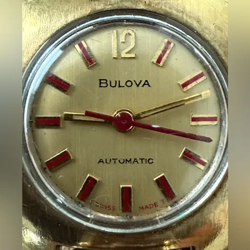 Bulova Automatic Gold Rare Vintage Ladies Watch Two-Tone Stretch Bracelet Works