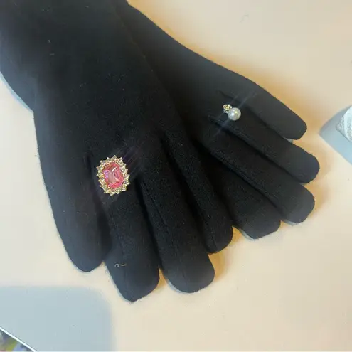 Unbranded boutique ladies faux fur lined gloves soft touch wool blend Large Black