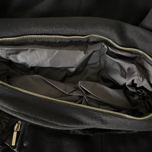 'S Max Mara 100% Virgin Wool Faux Fur Trimmed Coat in Chocolate Brown Size 8