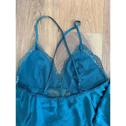 Linea Donatella Sleepwear Intimates Camisole Lace Shorts Teal Green XL