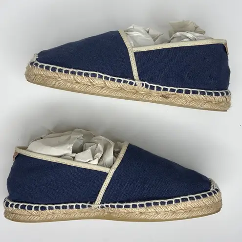 Toni Pons Blue Canvas Espadrilles Tan Trim Slip