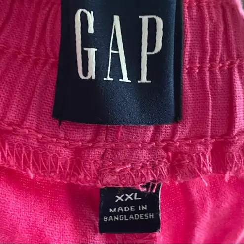 Gap  Linen Short Women XXL Pink 3” Stretch Pull On Pockets Summer Casual Rayon