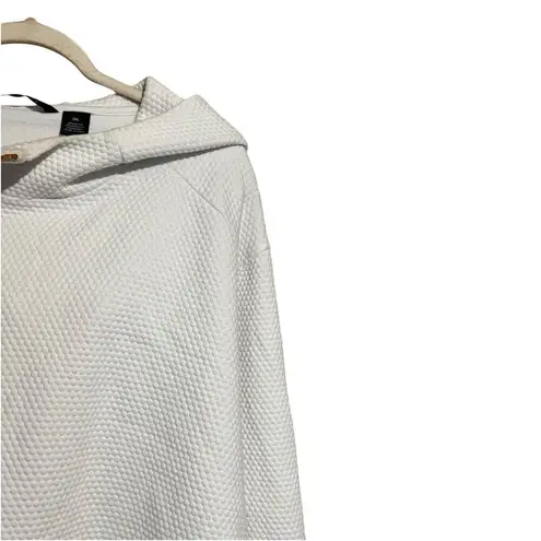 Sean John Sweatshirt Womens 3XL Ivory Waffle Knit Zipper Detail Pullover Sweater