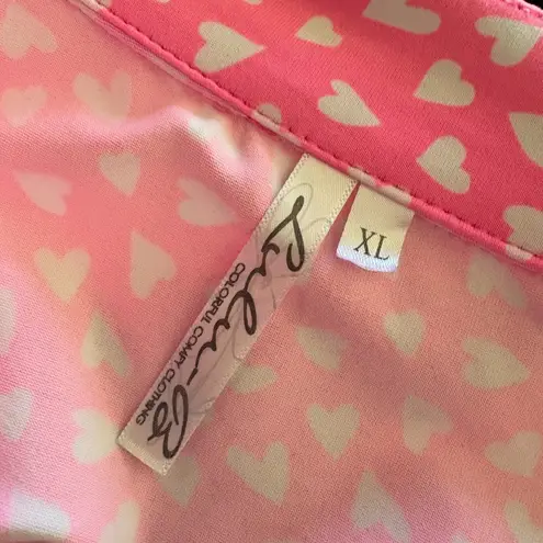 Lulus Lulu-B Womens Athletic Dress Pink Heart Print Golf Tennis Colorful Xlarge