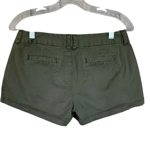G by Guess Womens Chino Shorts Size 28 Dark Olive Green Cotton Spandex Low Rise