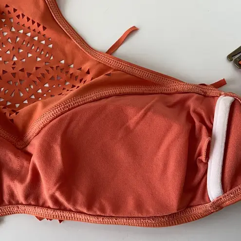 Rip Curl  Women’s Orange Rising Sun Hi Neck Bikini Top Size Small NWT