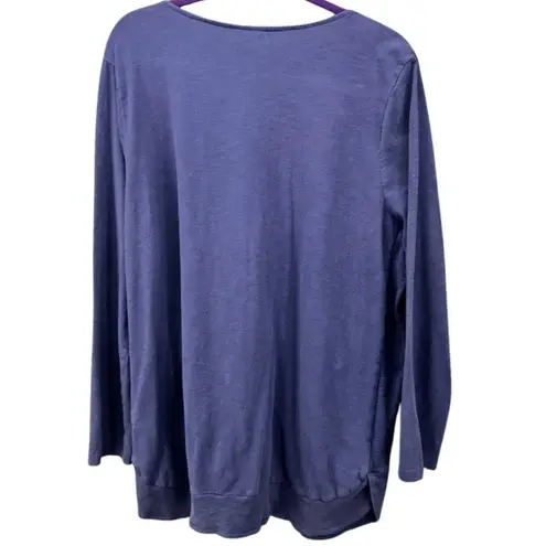 J Jill Womens Sweatshirt Size XL Basic Casual Simple Essential Stretch Comfy Blue