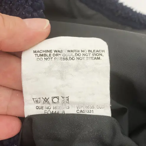 Woolrich Jacket L Vintage Sherpa Fleece Full Zip Navy Blue Cinched Waist