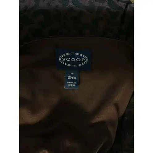 Scoop Burgundy Black Cheetah Print Tank Dress Rouching Maxi Size M Size M