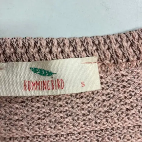 Hummingbird Women’s Peach Pink Floral Sweater Size Small