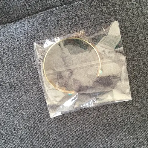 Gold + Turquoise Cuff Fashion Bracelet, Adjustable